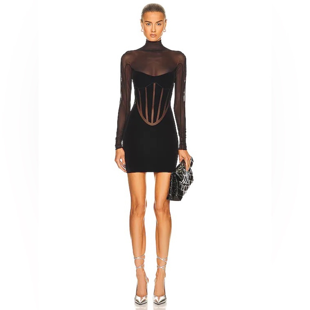 WOLFORD X MUGLER Flocked Mini Dress